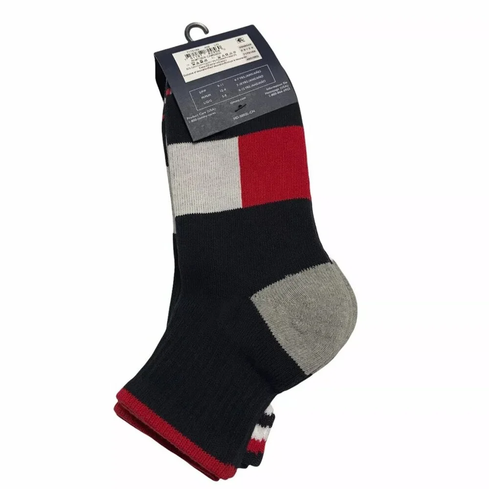 Tommy‎ Hilfiger Boys/Girls Socks Size L (9-12 years) Quarter Top 3 Pack
